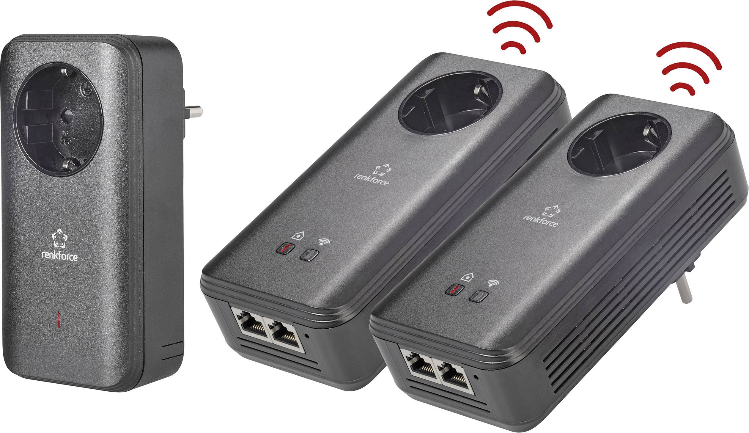 Renkforce PL1200D WiFi Kit réseau CPL Wi-Fi RF-4660434 1.2 GBit/s