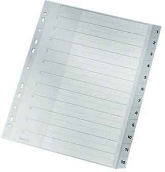 Feuillet d'index numéroté de 1 à 12 pour l'organisation dans un classeur.