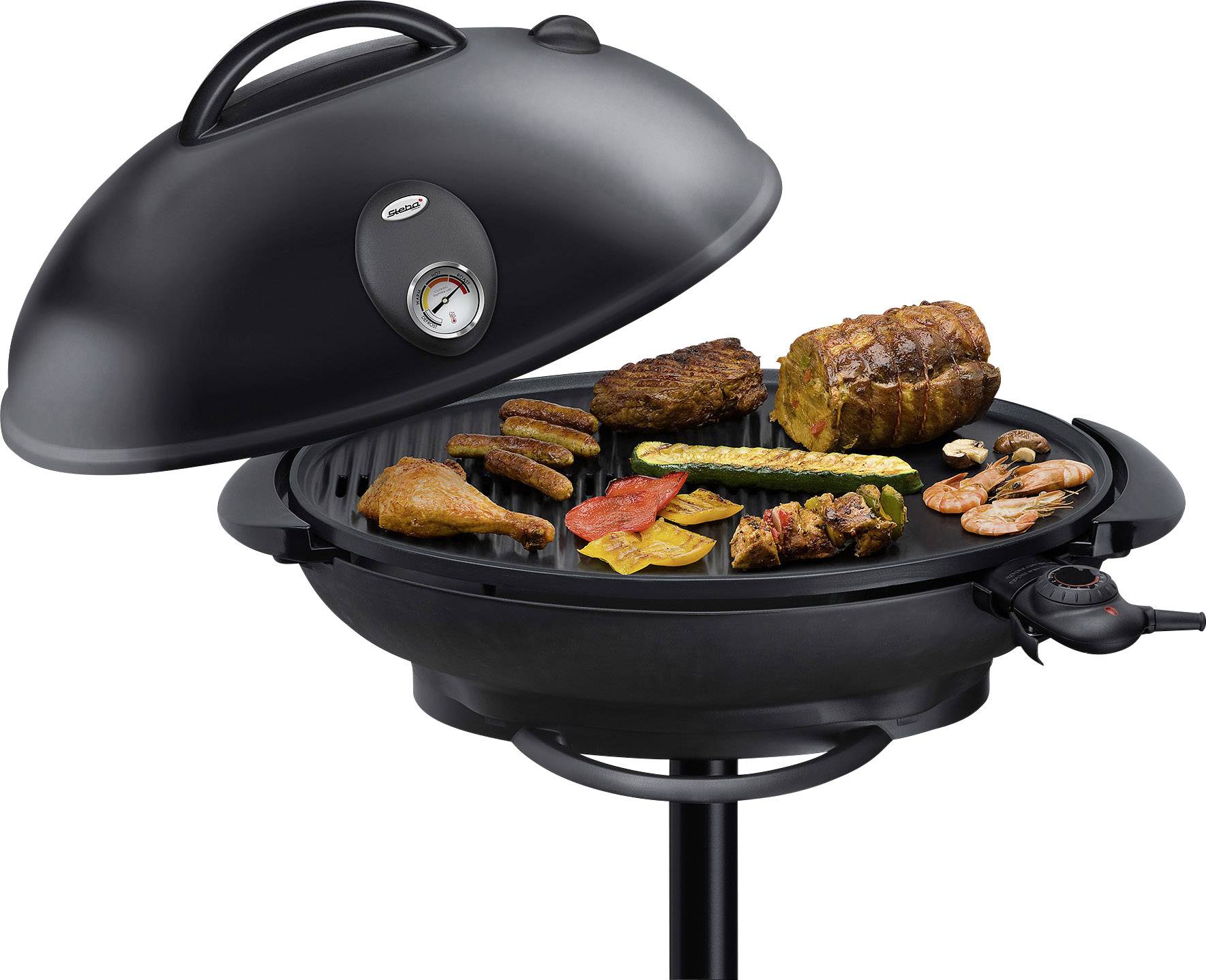 Steba VG 350 électrique Barbecue thermomètre dans le couvercle noir