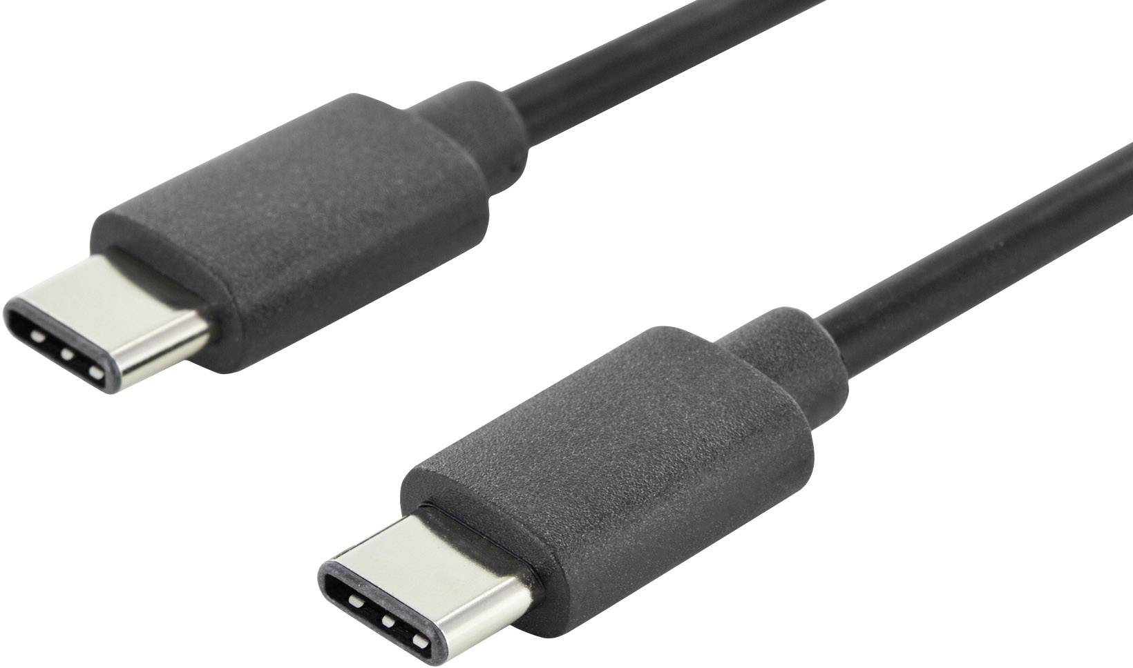 Digitus Câble USB USB 2.0 USB-C® mâle, USB-C® mâle 1.80 m noir rond, connecteur utilisable des deux cotés, blindage double