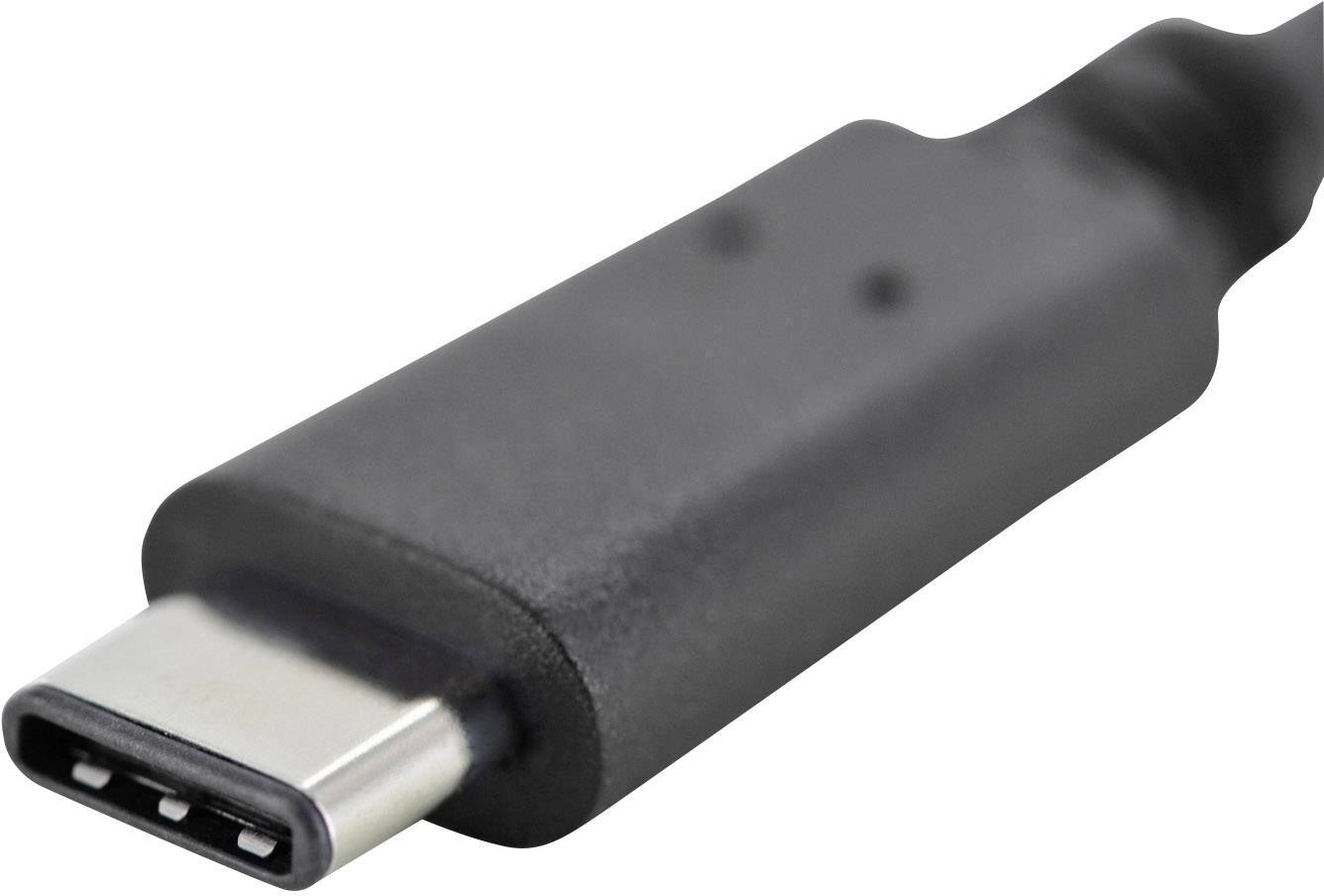 Gros plan sur un câble USB-C avec une fiche noire, utilisé pour charger et transférer des données sur des appareils modernes.