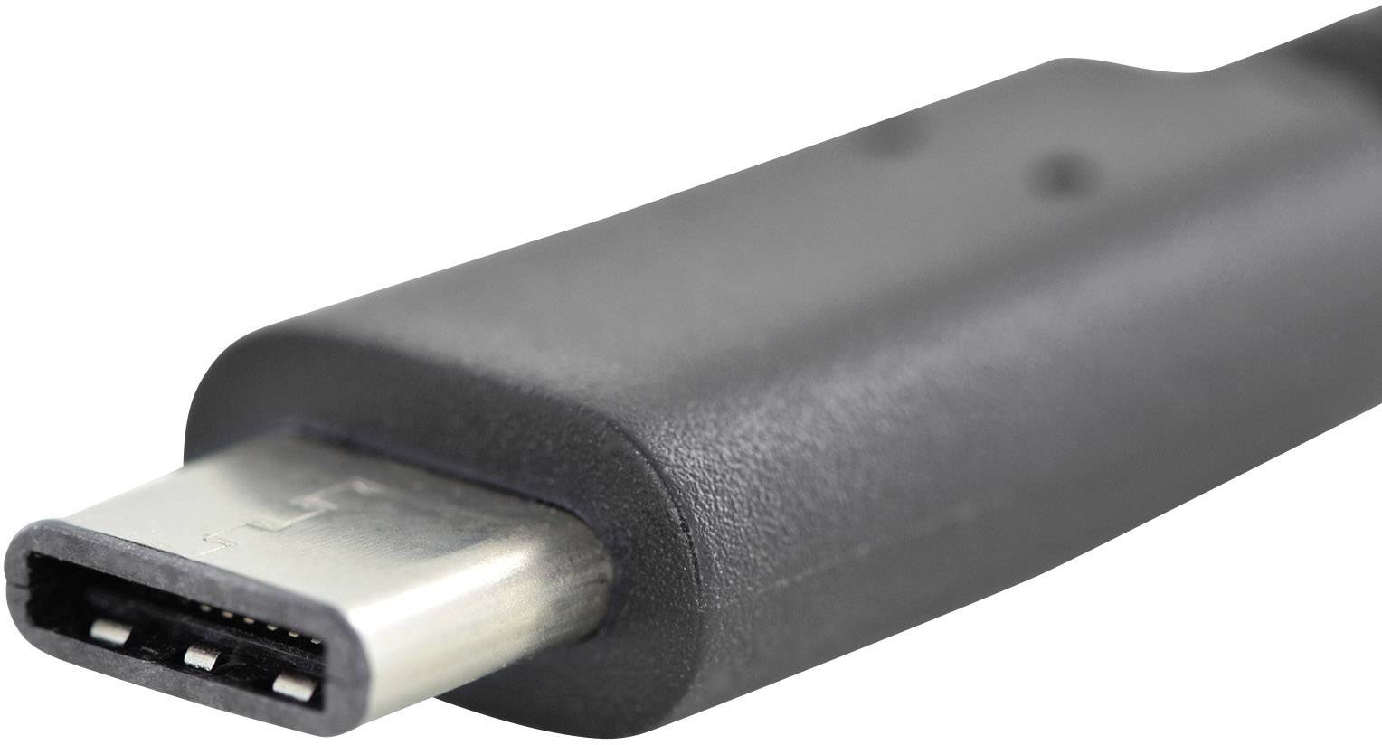 Digitus Câble USB USB 2.0 USB-C® mâle, USB-Micro-B femelle 0.15 m noir rond, connecteur utilisable des deux cotés, blindage