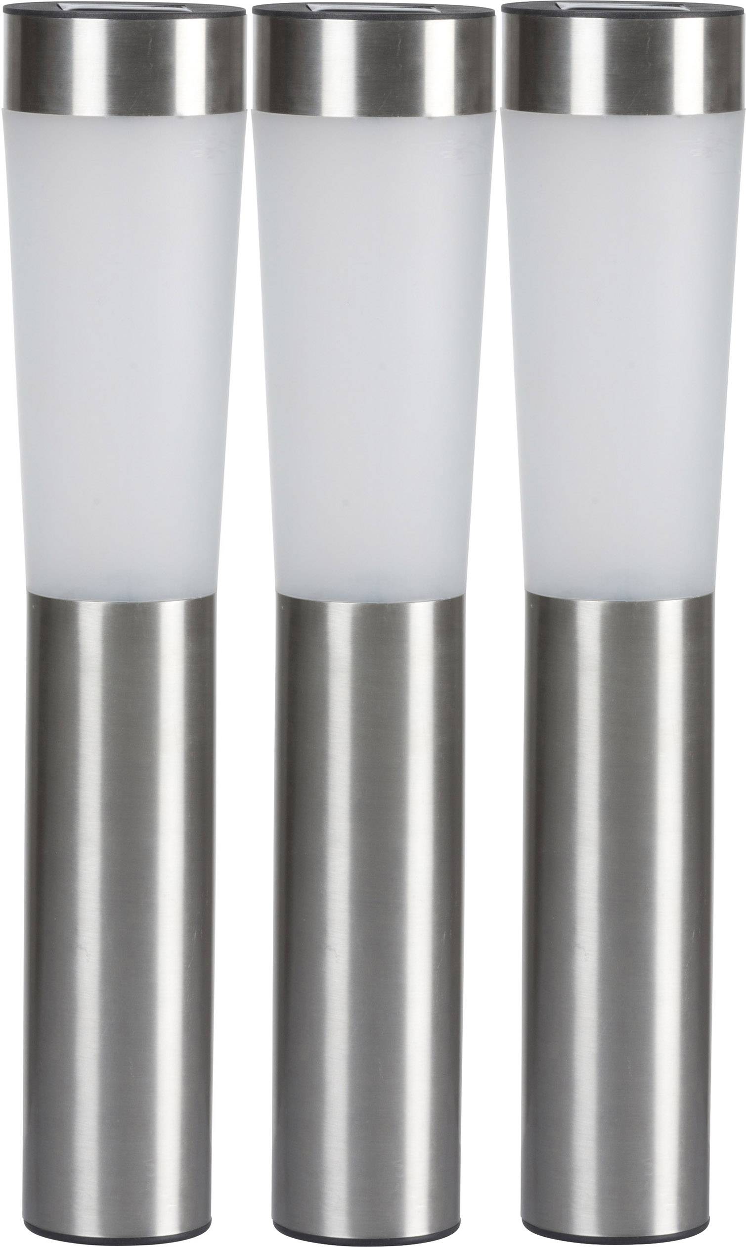Lampe de jardin solaire Grundig LED jeu de 3 N/A argent 3 pc(s)