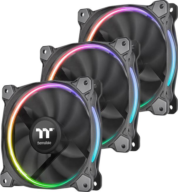 Thermaltake RIING 14 LED Ventilateur pour PC RVB (l x H x P) 140 x 140 x 25 mm avec éclairage LED