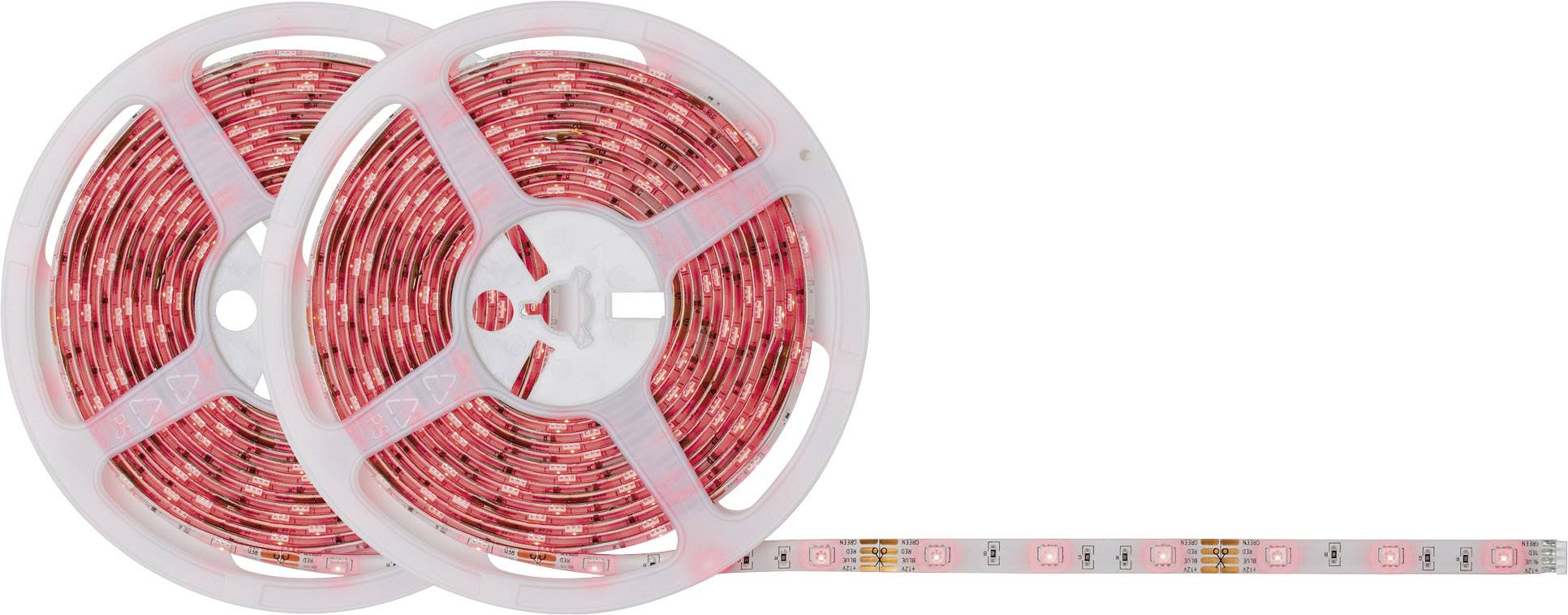 Deux rouleaux avec des bandes de LED rouges, l'un partiellement déroulé.