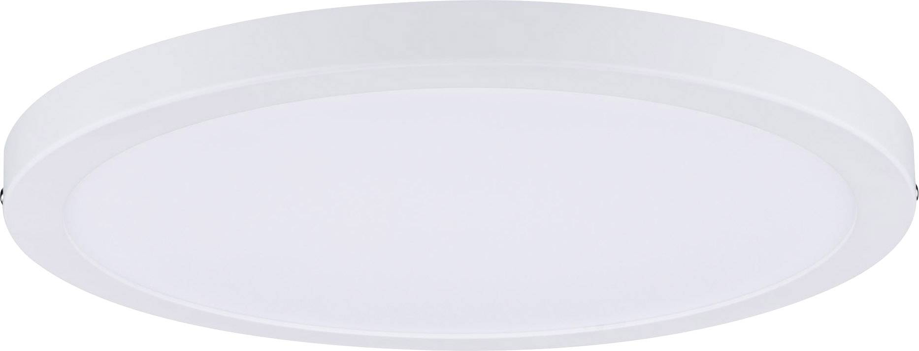 Lampe de plafond ronde, blanche au design simple et moderne.