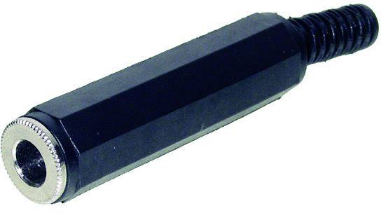 Une vis à tête noire avec un hexagone argenté et un bord strié. Elle possède un filetage sur un côté.