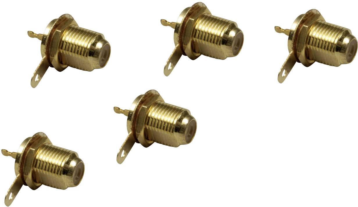 BKL Electronic 0403551 F femelle pour encastrement, doré Connexions: Prise femelle F 5 pc(s)