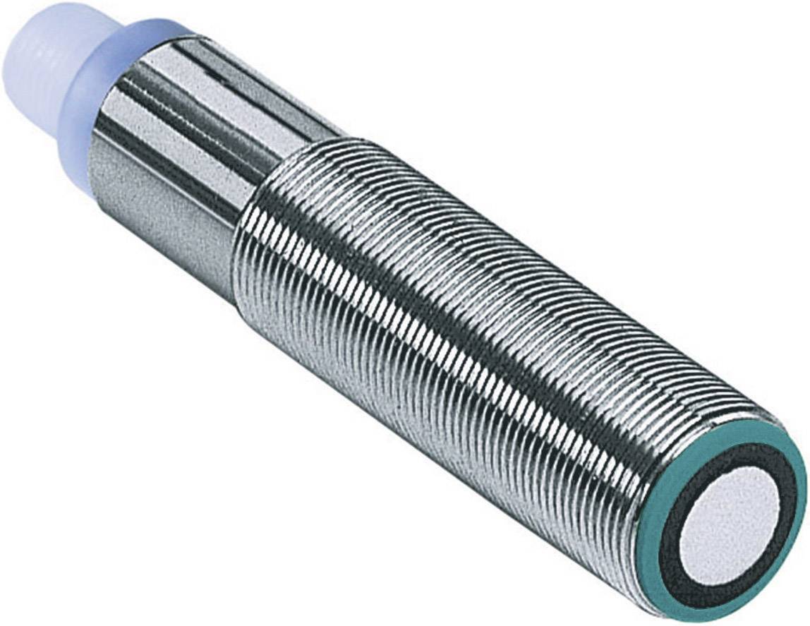 Un capteur de proximité cylindrique à surface métallique striée et pointe bleue, principalement utilisé pour la détection d'objets.