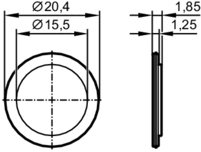 Disque de symbole pour bouton-poussoir ifm Electronic E12458 transparent (Ø x H) 20.4 mm x 1.85 mm Adapté pour capteurs: Ifm type