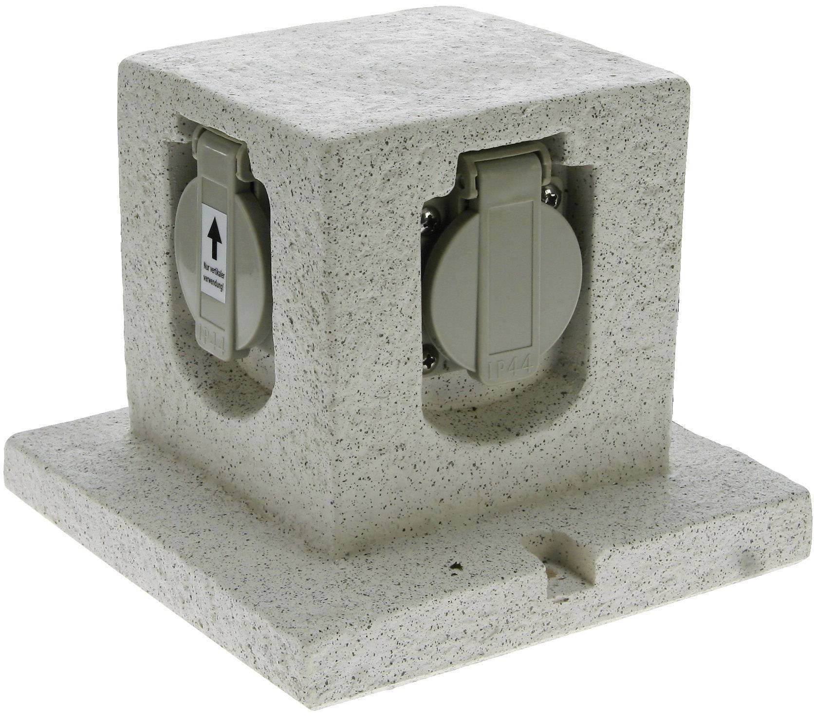 Heitronic 36315 Prise de jardin gris granite (mat) aspect pierre