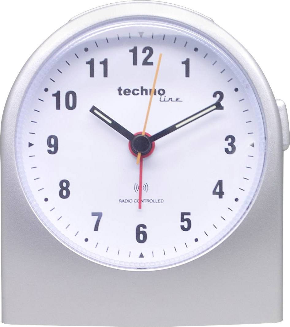 Techno Line WT 753 radiopiloté(e) Réveil argent Heures de réveil 1 Fluorescent aiguilles 1 minuterie