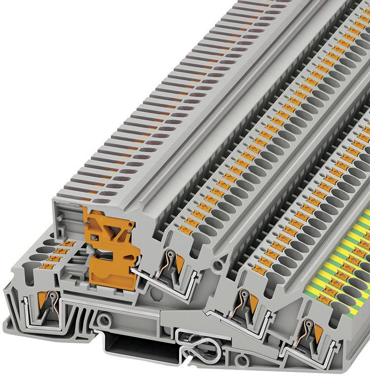 Phoenix Contact 3214048 Borne de protection à 3 étages 6.2 mm ressort de traction gris 50 pc(s)