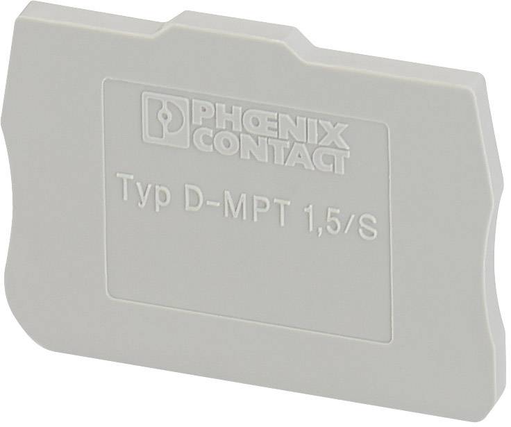 Couvercle portant l'inscription 'PHOENIX CONTACT Type D-MPT 1,5/S' pour l'identification de composants électriques.
