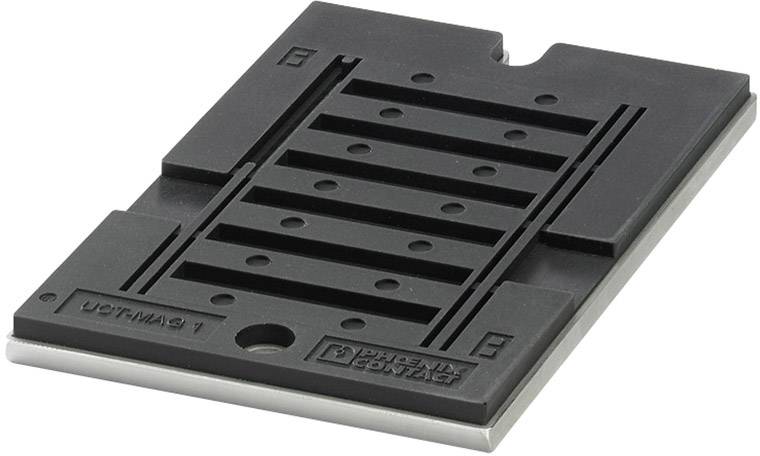 Plaque de composants électroniques noire et rectangulaire avec plusieurs fentes horizontales.