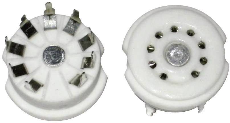 Socle de tube électronique 156850 Nombre de pôles: 9 Culot: noval Type de montage: circuit imprimé Matériau:Céramique