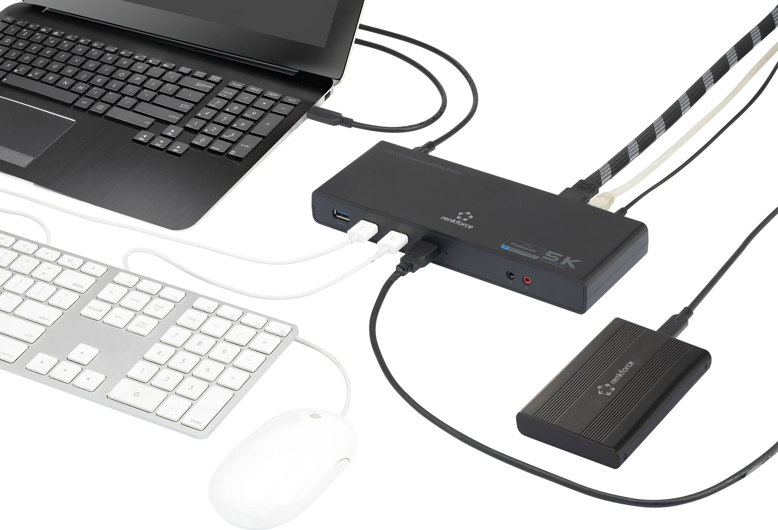 Station d'accueil pour PC portable USB-C® Renkforce RF-4724373 Adapté aux marques (stations d'accueil pour ordinateurs