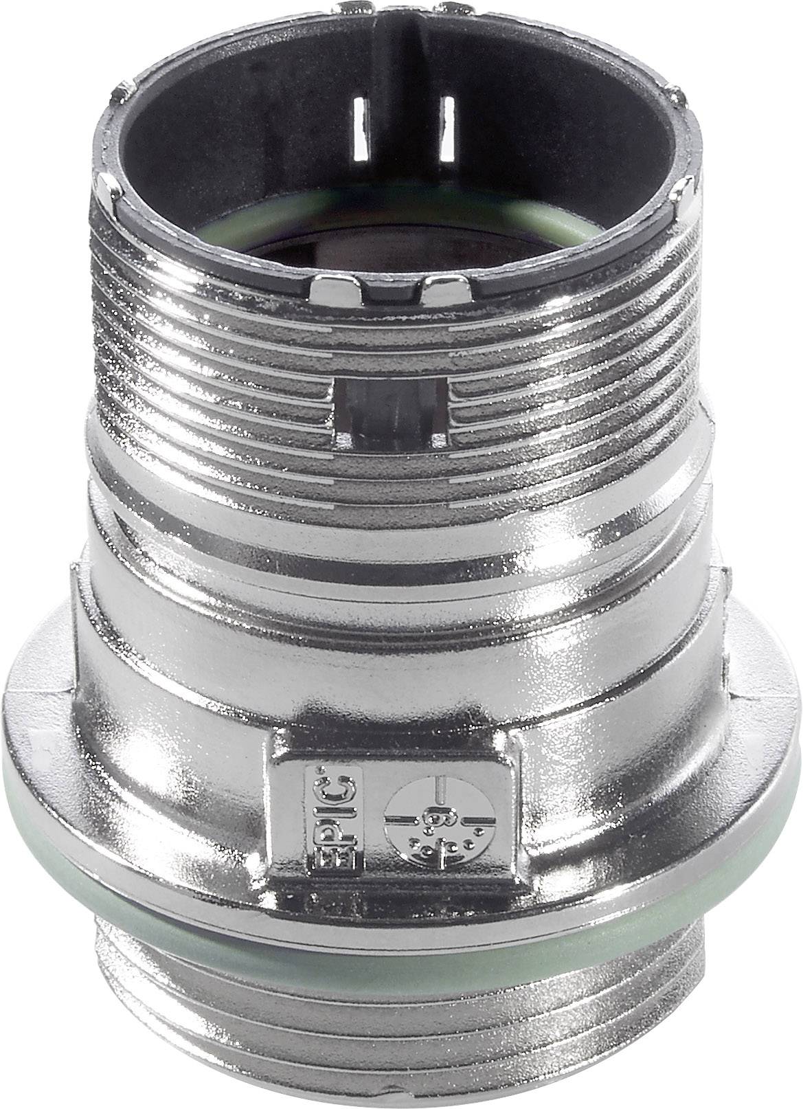 Adaptateur de connexion métallique fileté avec structure dentelée, pour applications industrielles.