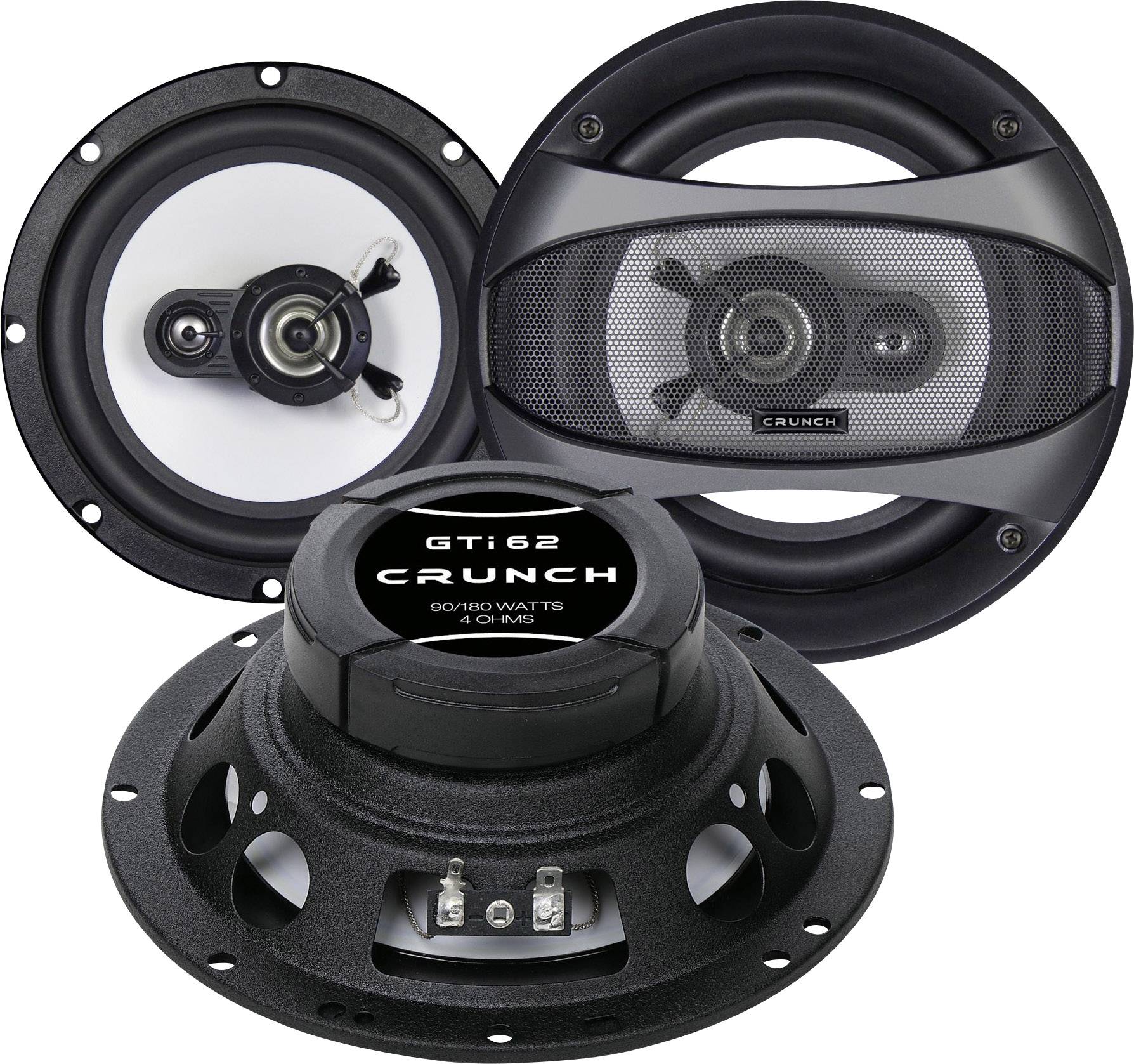 Crunch GTI-62 Haut-parleur triaxial 3 voies à encastrer 180 W Contenu: 1 paire(s)