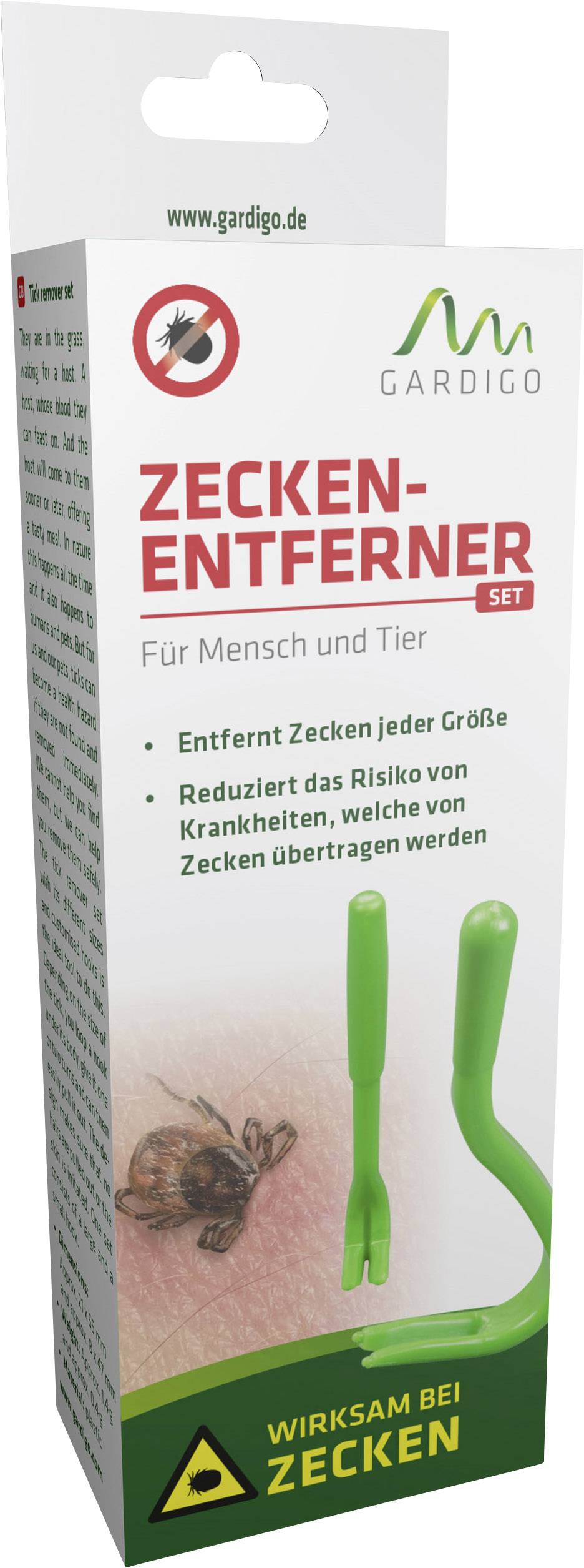 Gardigo Tick Remover Set Pince à tique vert 1 set