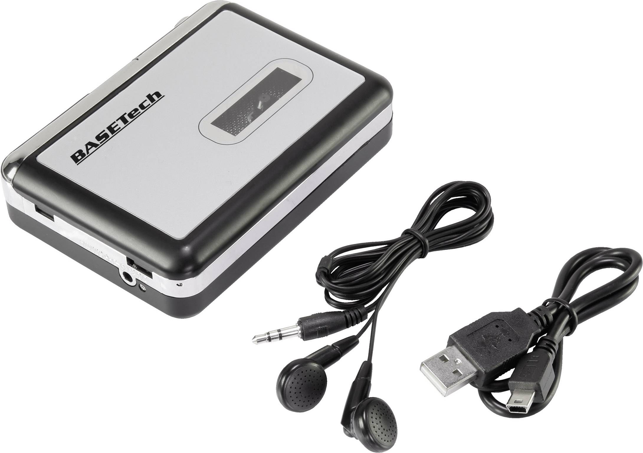 Convertisseur numérique de cassettes audio Basetech BT-USB-TAPE-100 avec écouteurs
