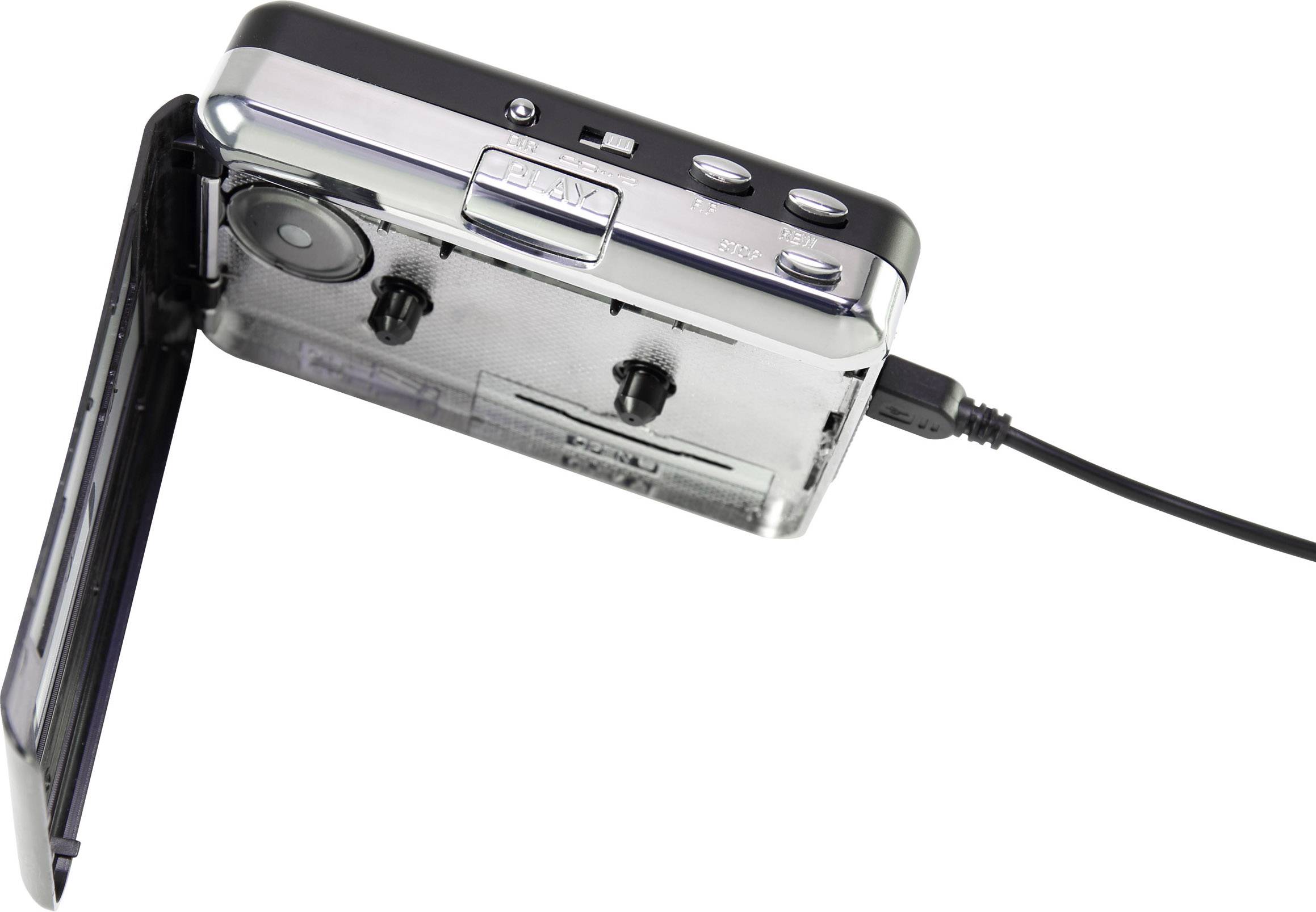 Convertisseur numérique de cassettes audio Basetech BT-USB-TAPE-100 avec écouteurs