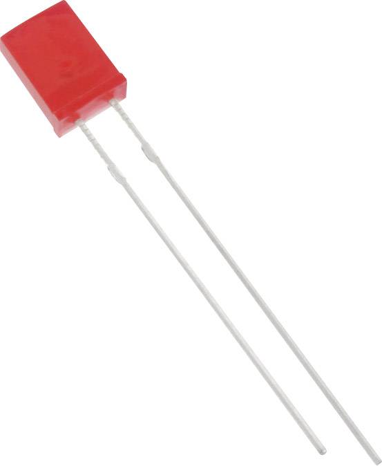 Un condensateur de film rouge avec deux longues bornes de fil, montré en gros plan sur un fond blanc.