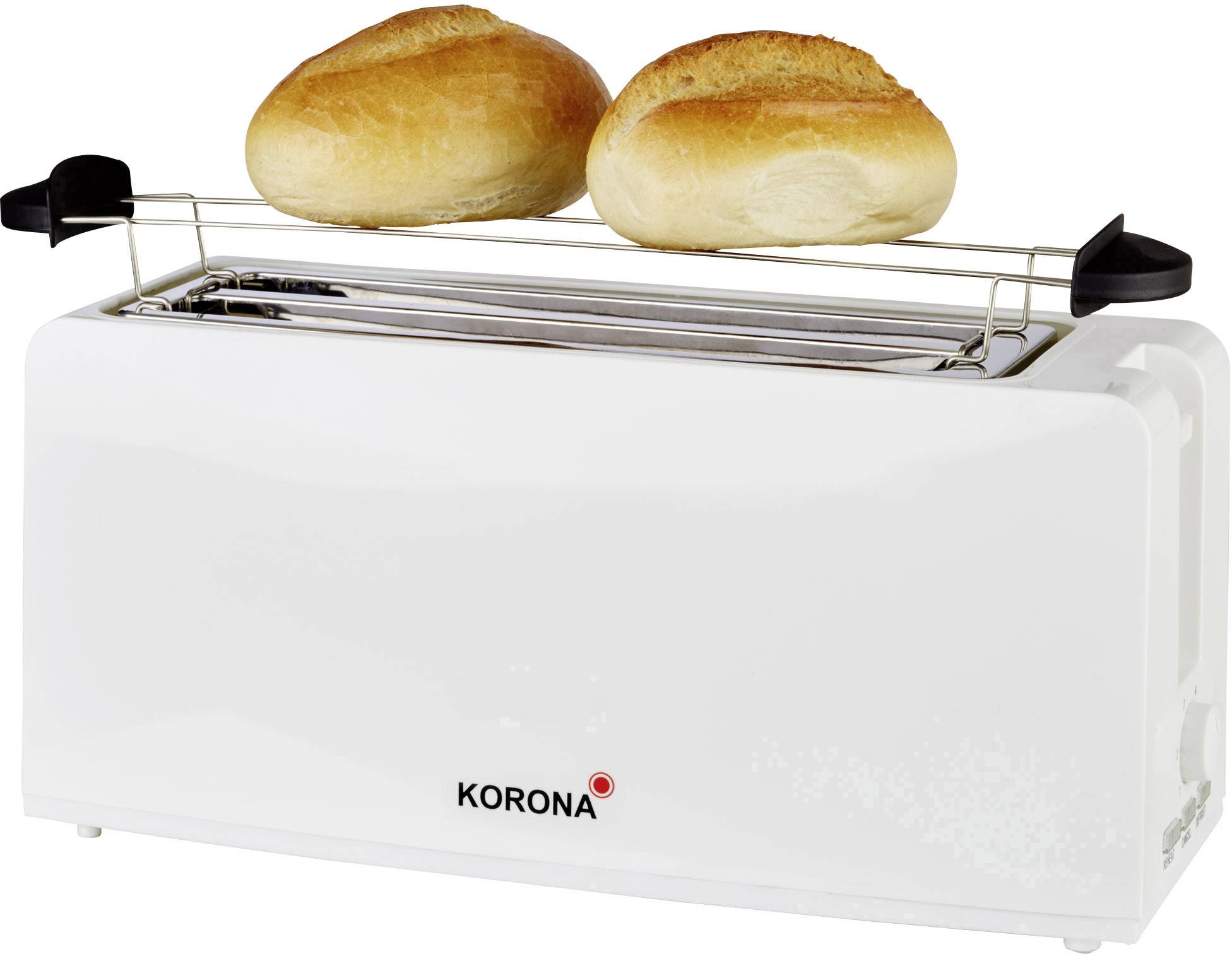 Korona 21043 Double toaster à fente large avec grille spéciale viennoisieries blanc