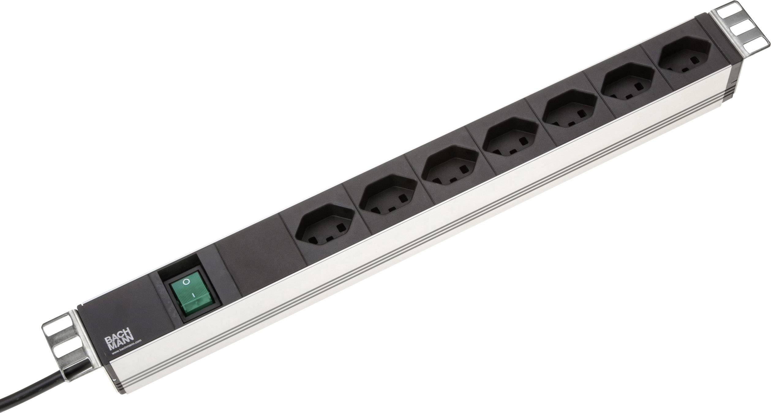 Bloc multiprise avec interrupteur argent, noir Bachmann 107747