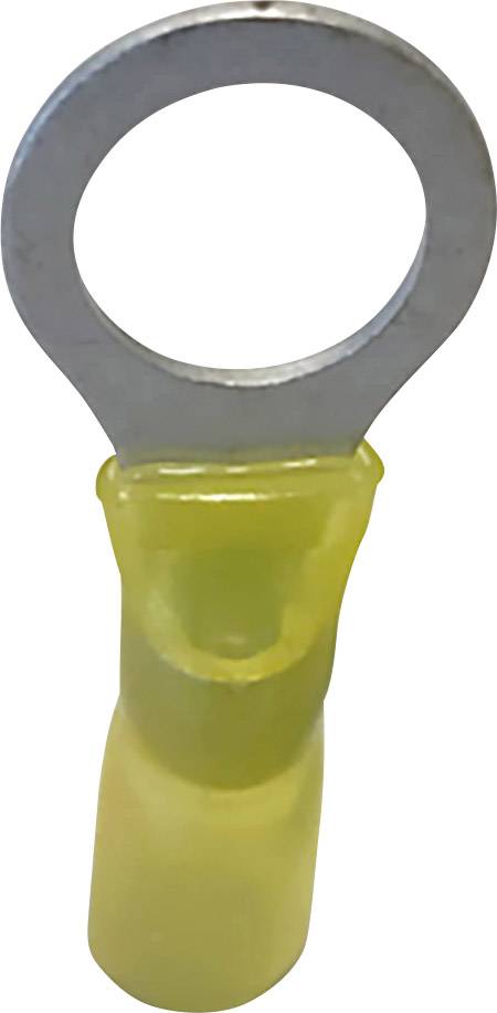 TRU COMPONENTS 1583115 Cosse à oeillet avec gaine thermorétractable Section max.=6 mm² partiellement isolé jaune