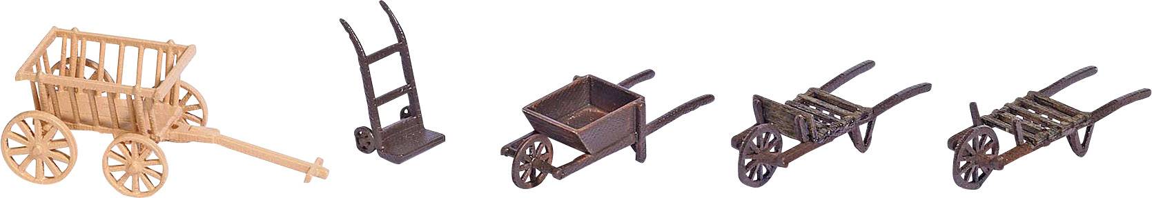 Busch 1630 Lot de 5 chariots H0 modèle fini