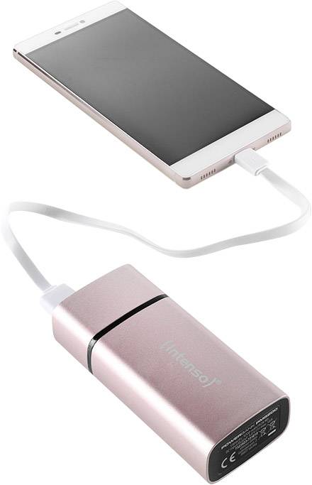 Intenso PM5200 Powerbank (batterie supplémentaire) 5200 mAh Li-Ion rose Affichage du statut