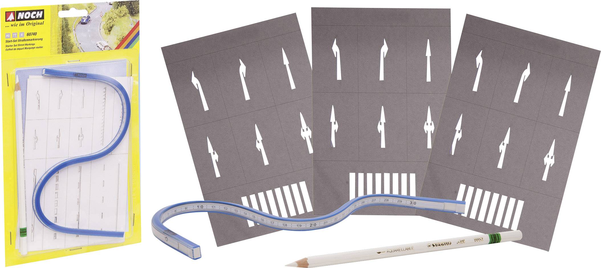 NOCH 60740 H0, TT, N Kit de démarrage de marquages de chaussées