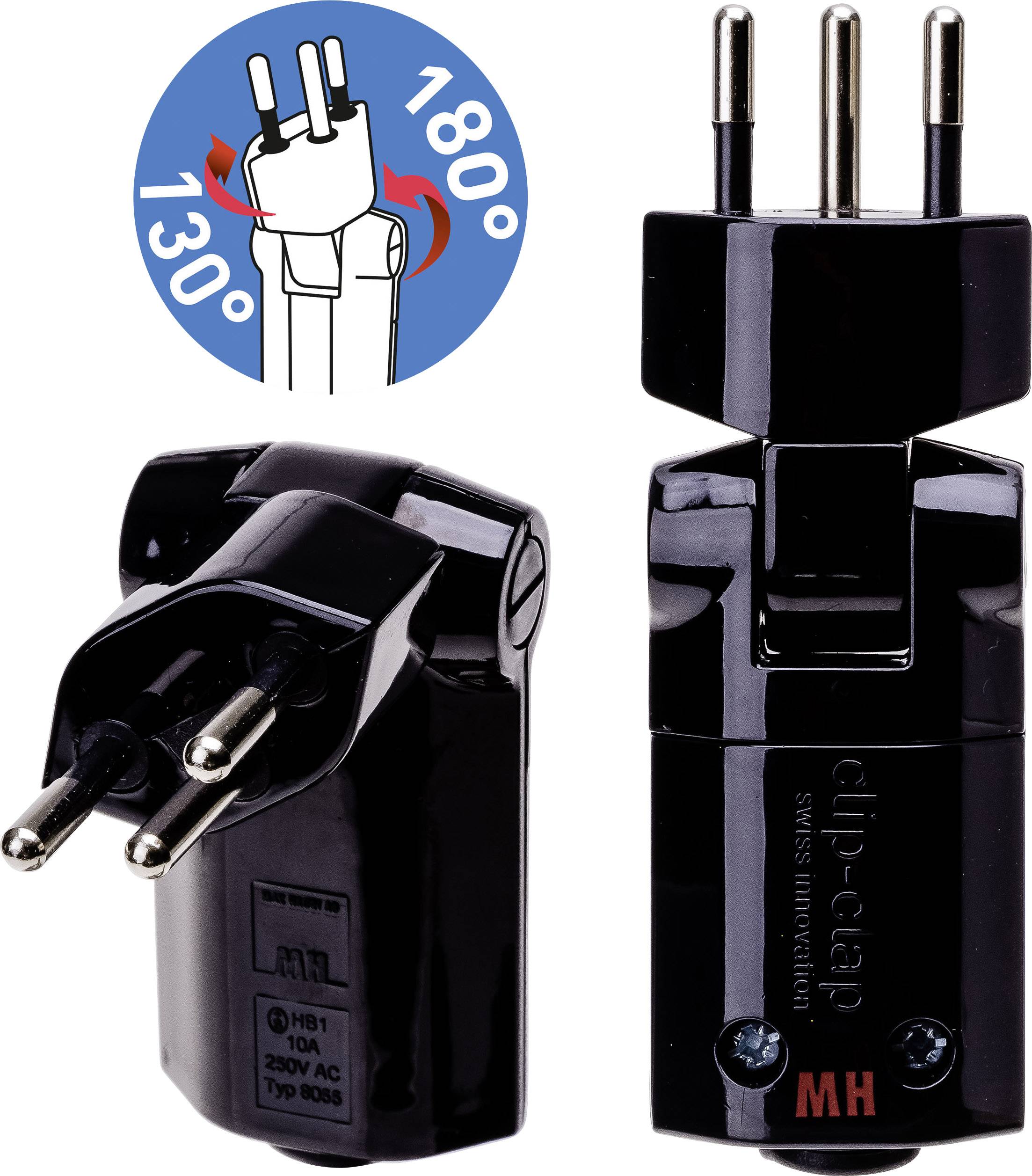 Max Hauri AG 125940 Fiche d'alimentation suisse Polycarbonate 250 V noir