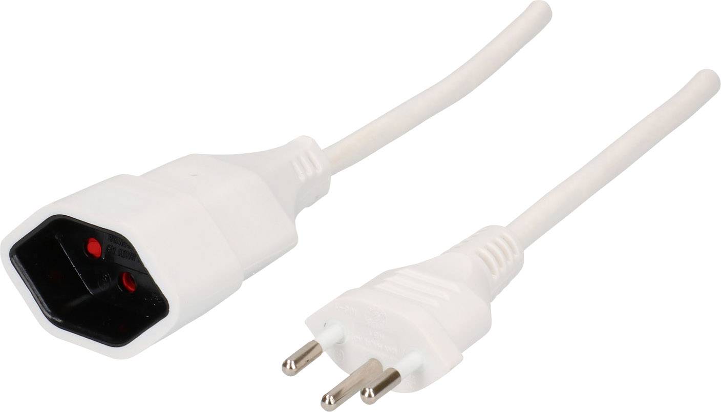 Max Hauri AG 129020 alimentation Rallonge blanc 2.00 m H05VV-F 3G 1,0 mm²