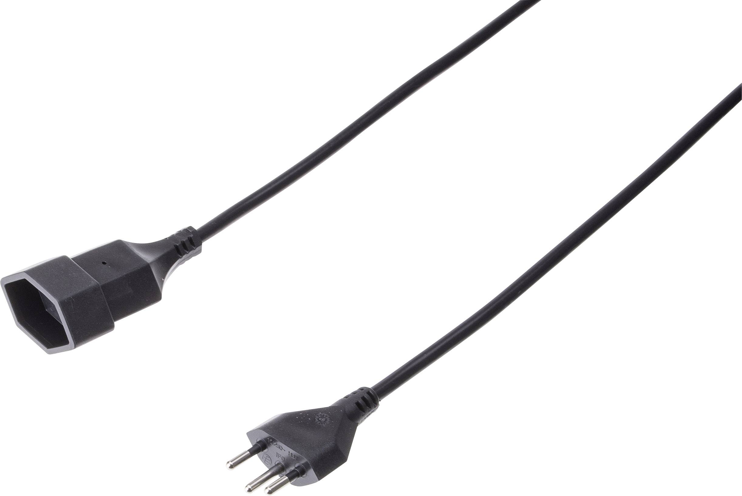 Max Hauri AG 114400 alimentation Rallonge noir 3.00 m H05VV-F 3G 1,0 mm²