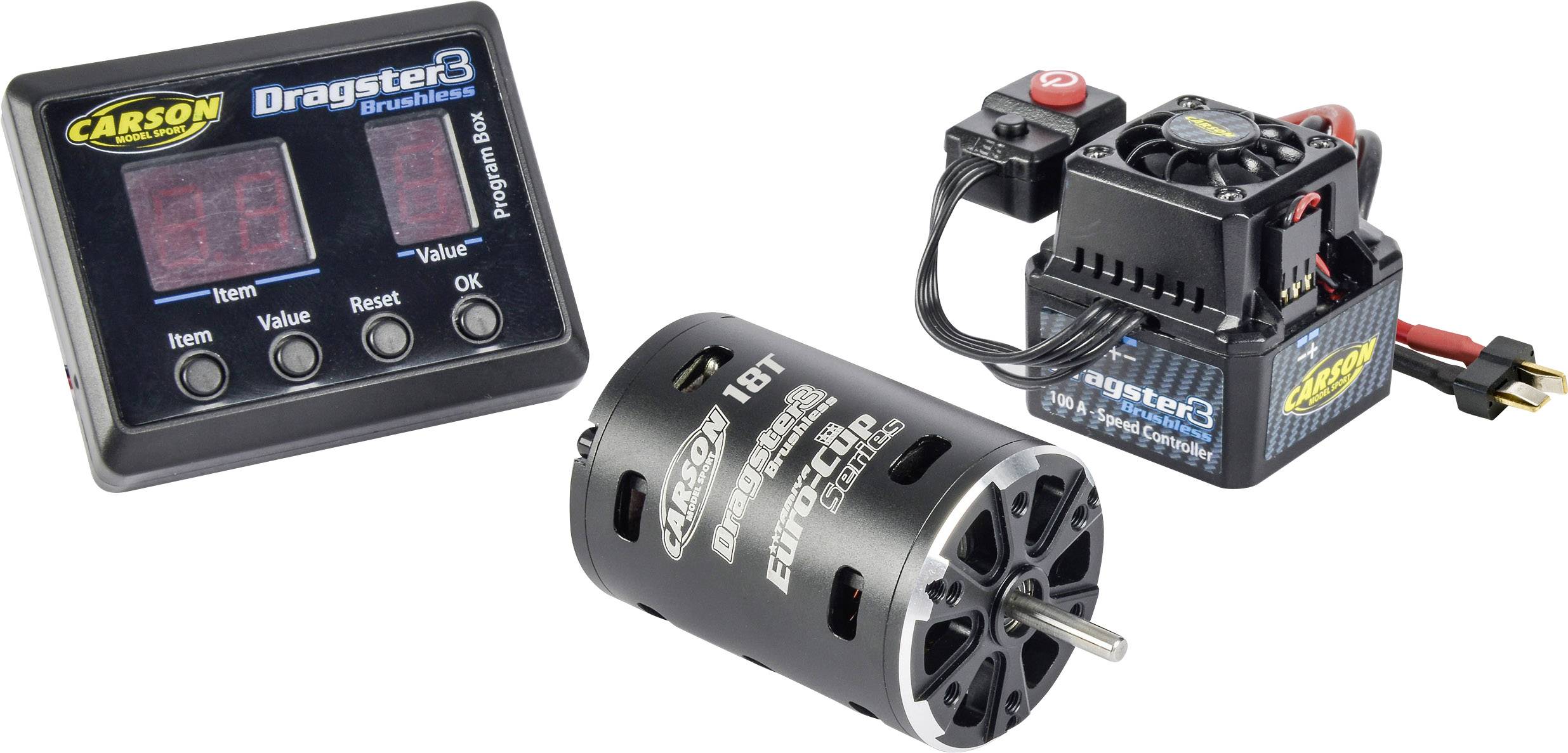 Carson Modellsport Dragster-3 18 T 500906247 Tours: 18 Kit moteur pour modèle réduit de voiture brushless