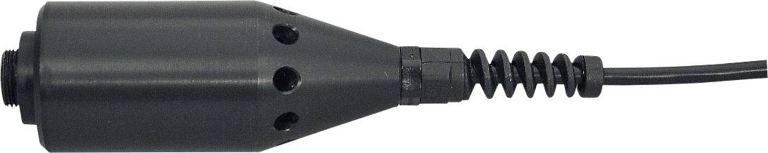 Microphone noir avec câble spiralé, adapté pour des performances sur scène ou des présentations.