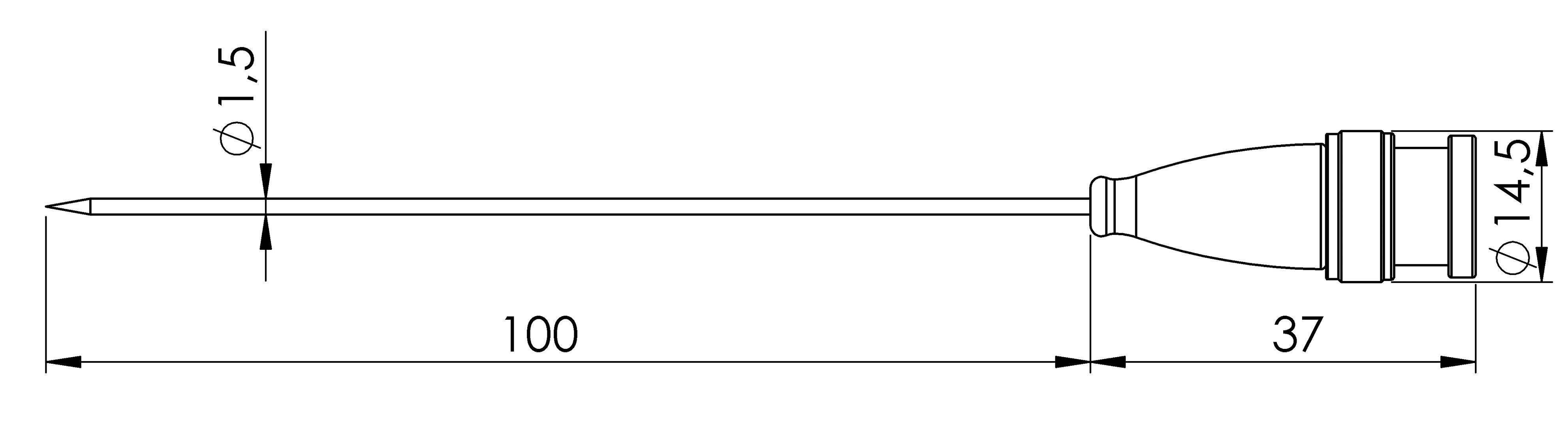 Greisinger GF 2T-E1.5 Sonde à piquer -70 à 250 °C sonde Pt1000