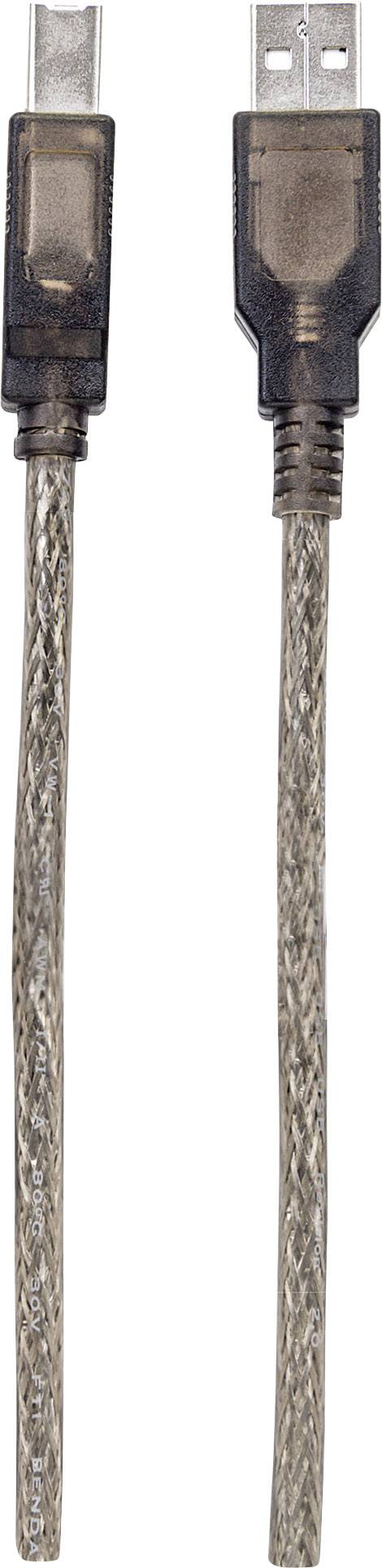 Manhattan Câble USB USB 2.0 USB-A mâle, USB-B mâle 15.00 m noir rond, avec LED 152389