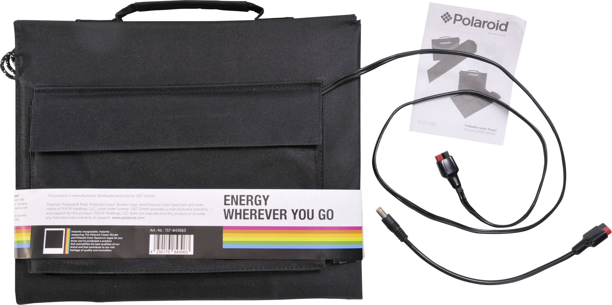 Polaroid SP100 717-843063 Chargeur solaire Courant de charge cellule solaire 5600 mA 100 W