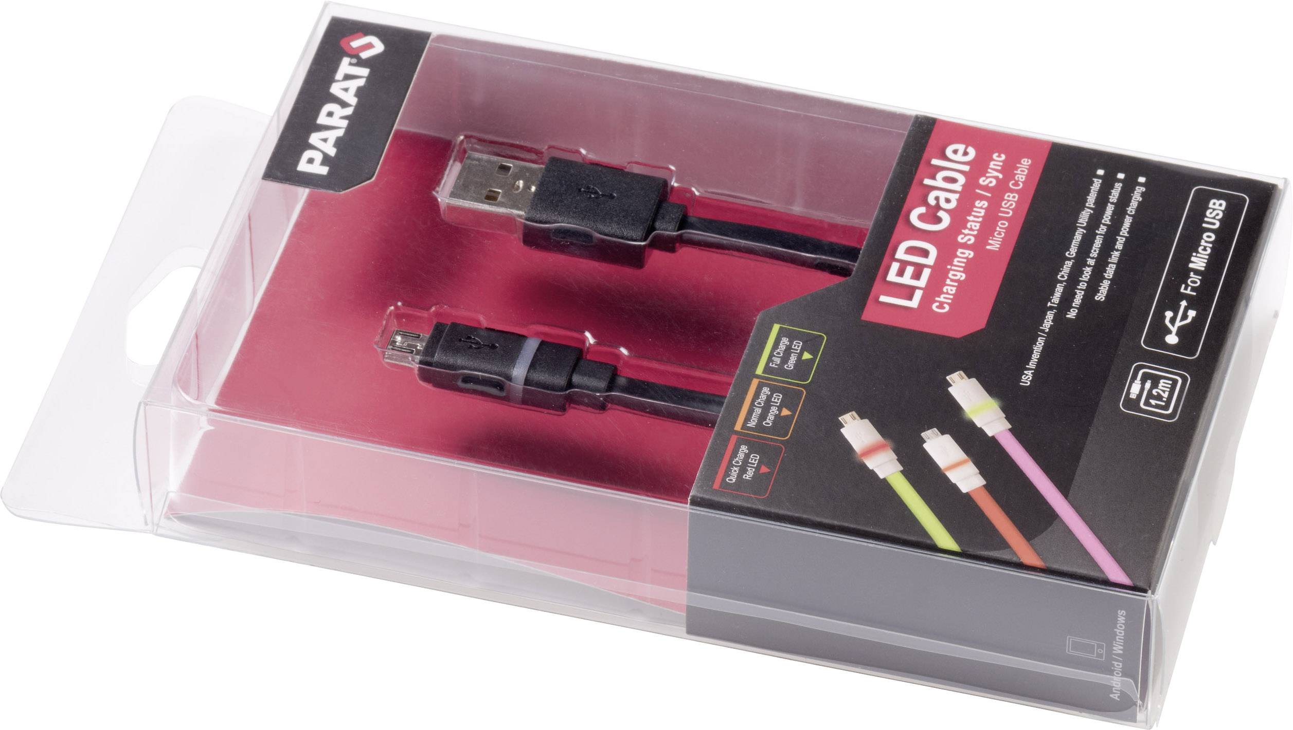 Parat de téléphone portable Cordon 1.20 m Micro USB, USB