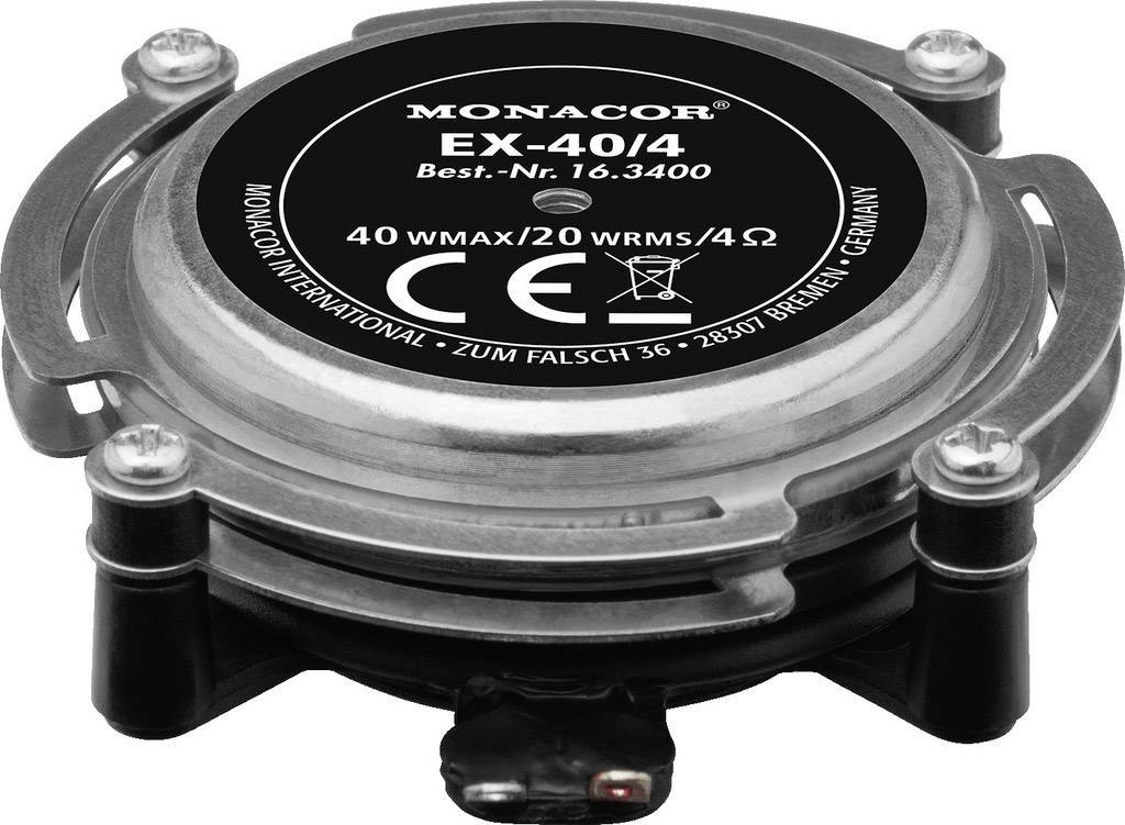 Monacor EX-40/4 Haut-parleur excitateur 40 W 4 Ω métal, noir 1 pc(s)