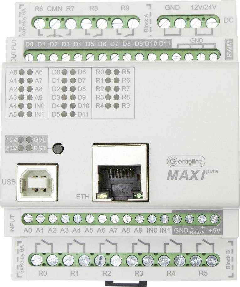 Controllino MAXI pure 100-100-10 Module de commande 12 V/DC, 24 V/DC