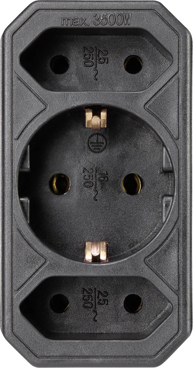 Basetech 1595908 1 pièce Bloc multiprise noir