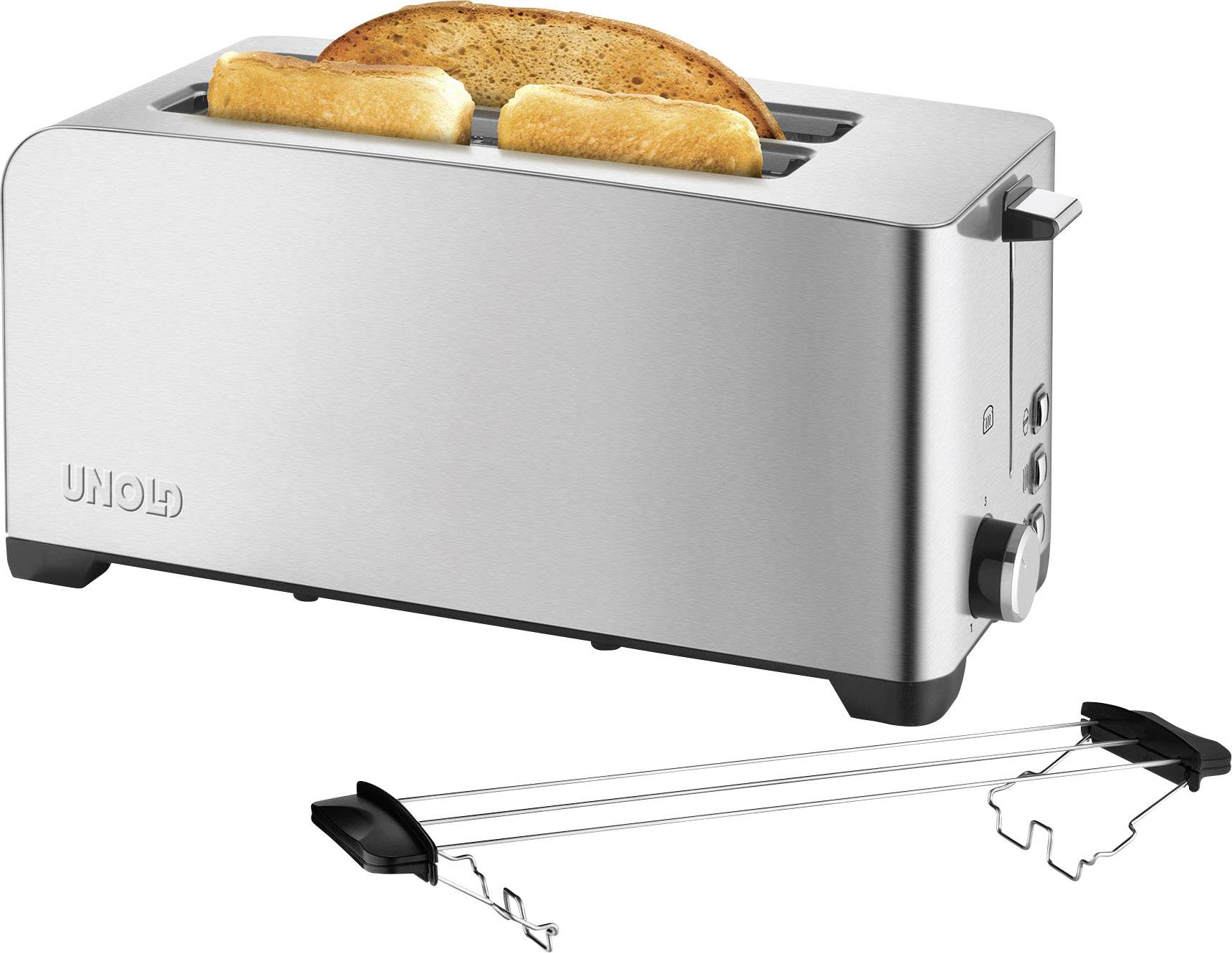 Unold 38356 Double toaster à fente large avec grille spéciale viennoisieries acier inoxydable