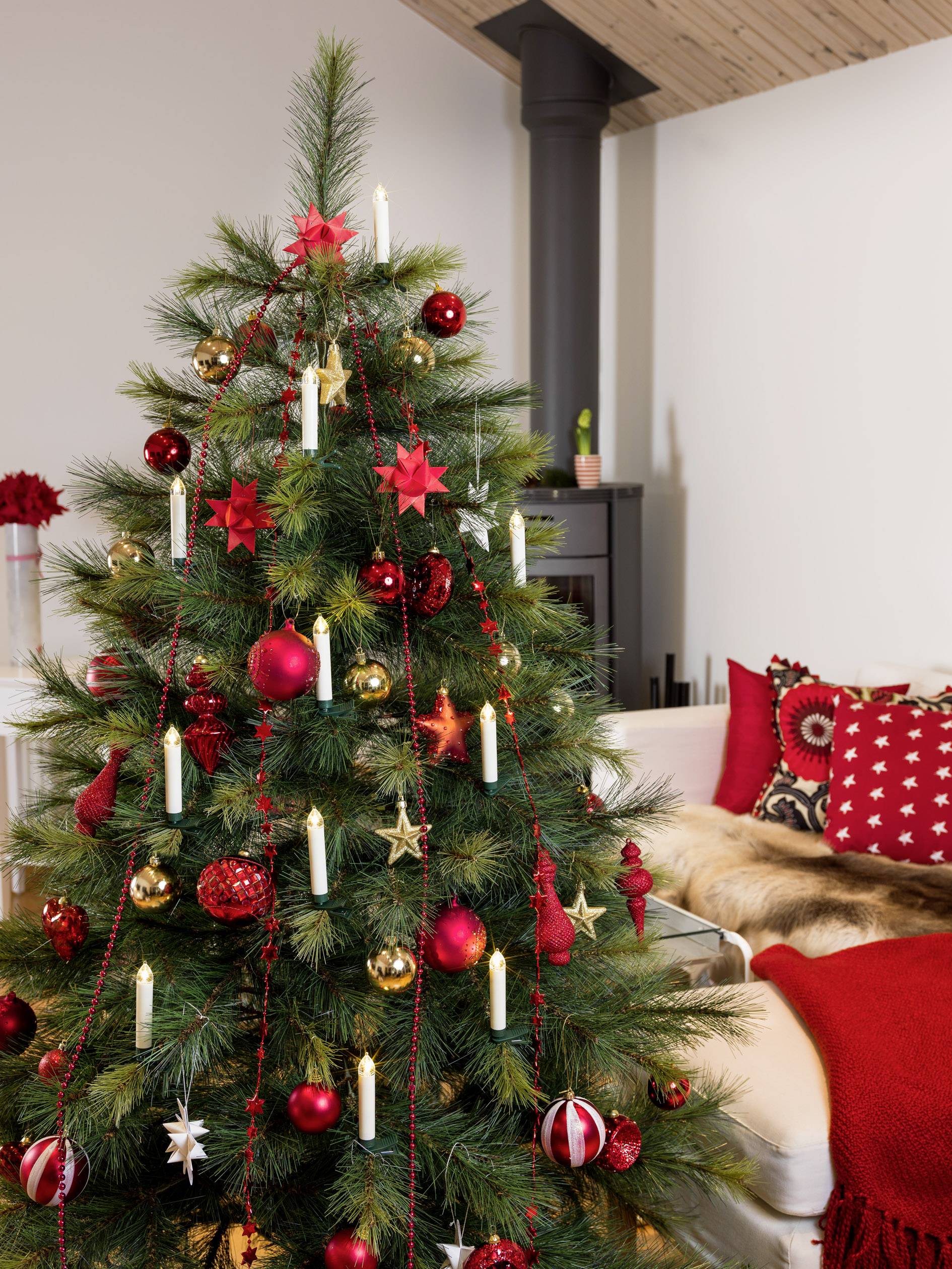 Eclairage pour arbre de Noël Konstsmide LED fonctionnement à piles Bougies pour sapin de Noël blanc chaud