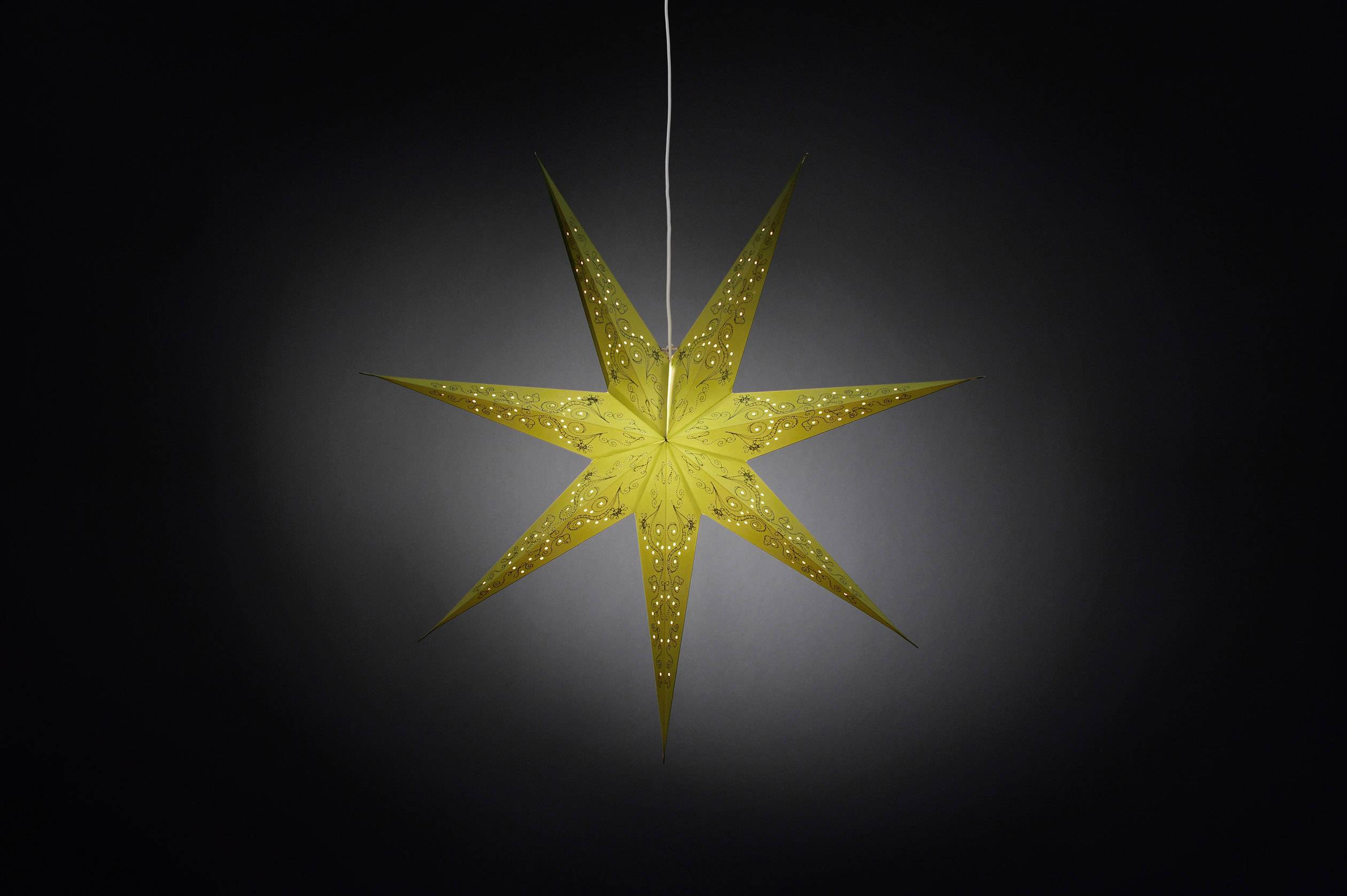 Konstsmide 2982-900 Étoile de Noël Ampoule à incandescence, LED vert brodé, avec motifs découpés, avec interrupteur