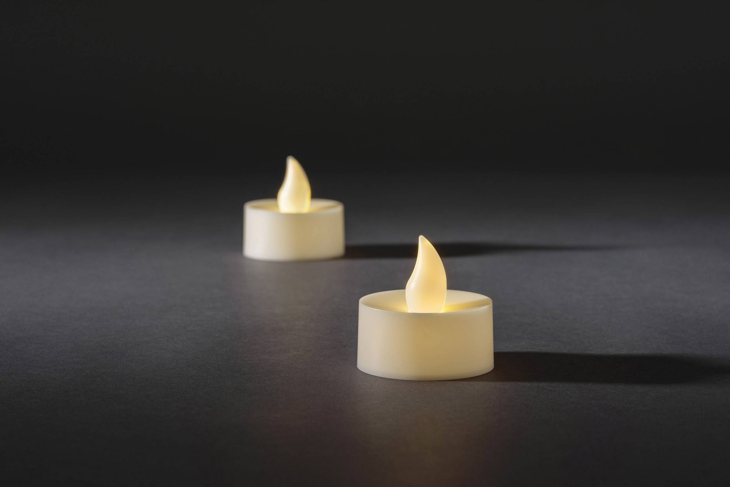 Konstsmide 1980-100 Bougie chauffe-plat à LED jeu de 2 blanc blanc chaud