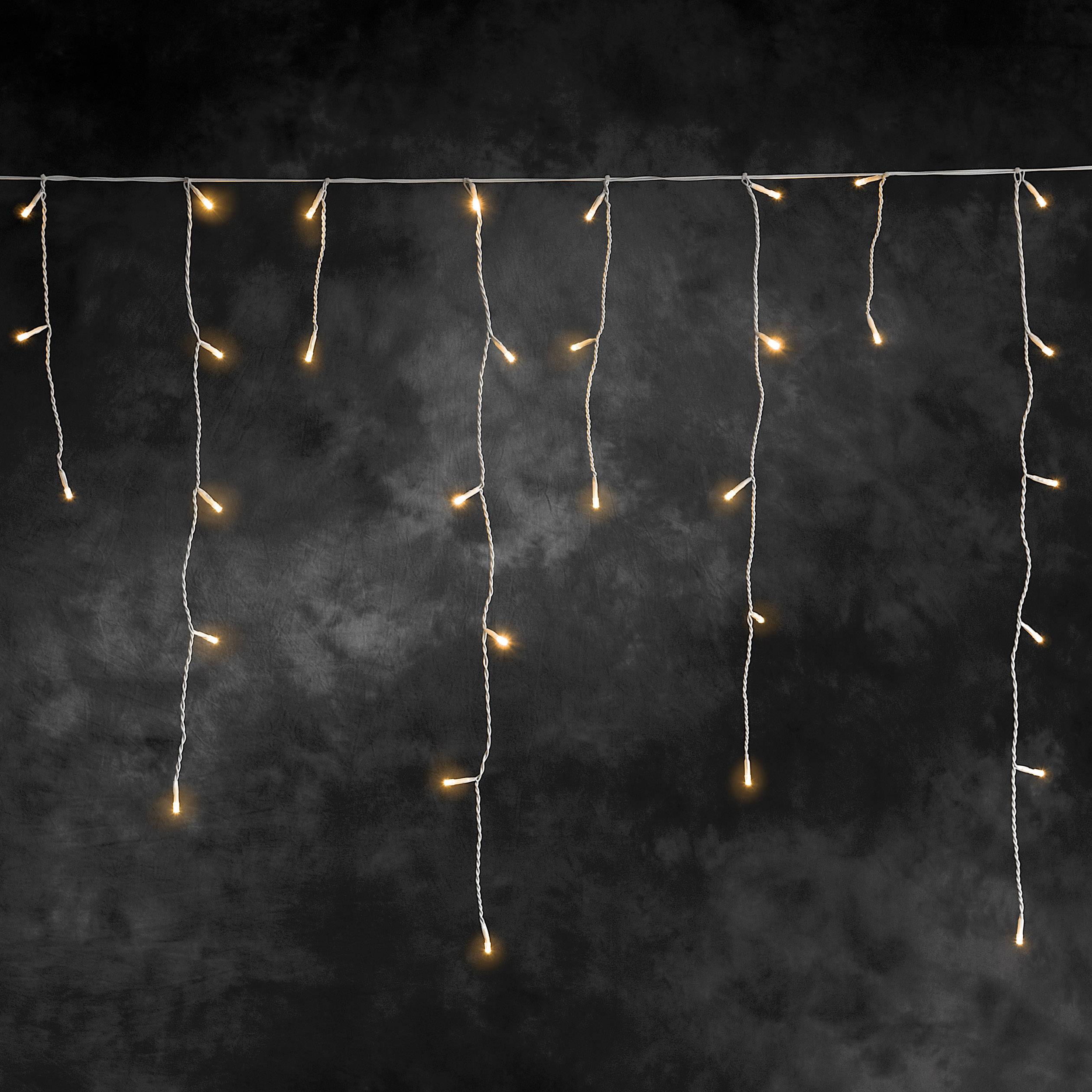 Konstsmide Guirlande lumineuse stalactites, effet chute de neige pour l'extérieur 24 V 336 LED ambré
